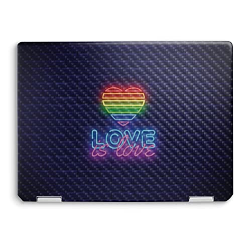 Image of MightySkins Carbon Fiber Skin Compatible with HP Spectre x360 14 inch (2022) Full Wrap Kit - Love is Love | Protective, Durable Textured Carbon Fiber Finish | Easy to Apply | Made in The USA