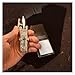 Vintage Stylish Cross Design Lighter, Antique Silver Knurling, Grinding Wheel Butane Lighter, Reusable, Cool Adjustable Flame Lighters(Chrome Hearts)
