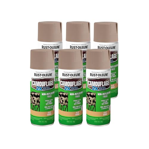 Rust-Oleum 279177-6PK Camouflage 2X Ultra Cover Spray Paint, Khaki, 12