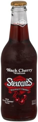 Stewart's Fountain Classics Soda, Black Cherry Wishniak , 12 Fl. Oz , (Pack of 4)