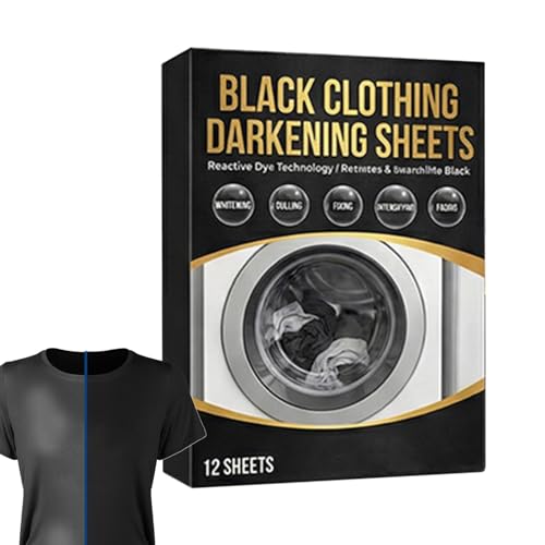 Clothing Color Restorer - Intense Black Fabric Booster, Long Lasting Dark Dye for Faded T-Shirts Jeans Collars and Quilts, Quick Color Refresh, Ideal for Pants Coat Shirts Home Laundry Use