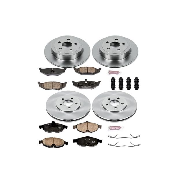 Image of PowerStop Front and Rear Brake Kit for Chrysler Sebring 2001-06 - Z17 Ceramic Brake Pads & Disc Rotors Replacement, KOE1685