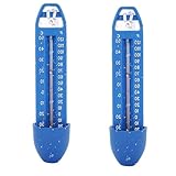 Floating Pool Thermometer Easy-to-Read Water Temperature Gauge with Graduations Suitable for Swimming Pools spas hot tubs and Aquariums (2 Pack)