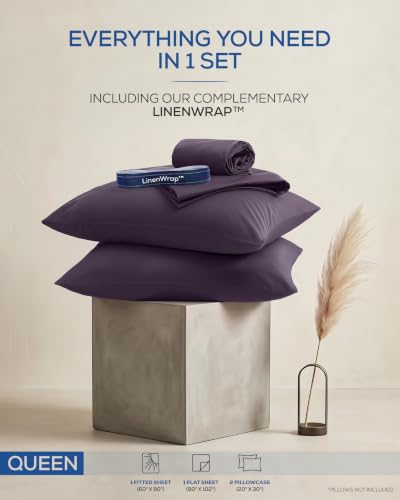 Image of Utopia Bedding Queen Sheet Set 4 Piece Soft Sheets - Purple