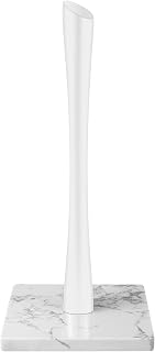Welisya Marble Paper Towel Holder White Countertop,Standing Kitchen Paper Towel Holder Roll Holder- for Kitchen Bathroom Countertop, Standard Paper Towel Holder (with Marble Base)