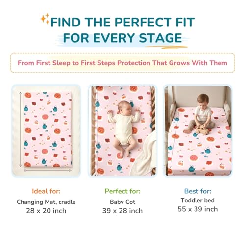 Image of Tidy Sleep Printed Baby Dry Sheet Waterproof Mattress Protector for Newborns | Soft Quick-Dry Bed Protector Mat | Reusable Leakproof Pee Pad for Bed, Crib & Travel Dry Sheet | Smart Robot (Medium)
