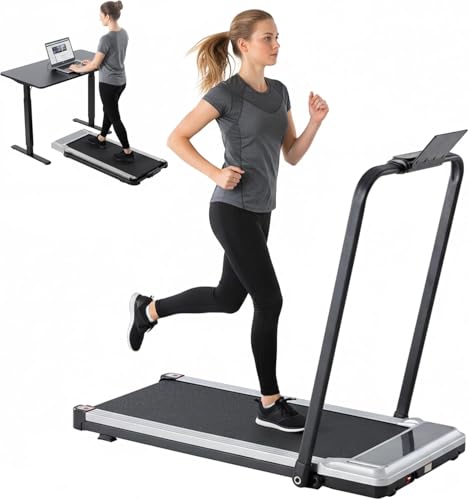 Image of Walking Pad Treadmill, 3 in 1 Portable Under Desk Treadmills for Home Small Space, Quiet Compact Folding Treadmill with Remote Control, 320 LBS Capacity