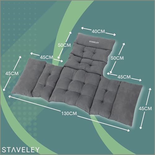Staveley Wheelchair Full Cushion – Extra Thick Padded Seat, Back & Armrest Cushion | Helps Keep You Warm & Comfortable | Fits Transit & Self-Propelled Wheelchairs | Grey - Image 6