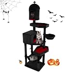 Tangkula Gothic Arbre de chat, 83 Tour de chat haut de pouce avec postes de craquage couverts Sisal, 2 Lits de cercueil, 2 Condos Cat, Hammock, espadrilles Bed, Halloween Pet Furniture, Black Goth Cat Tree pour les chats intérieurs
