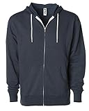 Global Blank Men’s Slim Fit Hoodie for Men and Women Lightweight Zip Up Hooded Sweatshirts, Slate Blue, X-Large