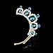 Art Deco Blue Crystal Crown Flower Cuff Earring Cartilage Ear Wrap No Pierced Earring for Left Ear