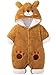 JELEUON Baby Infant Boys Girls Ears Zipper Thick Fleece Jumpsuit Winter Onesie Winter Clothes Coat Jumpsuit
