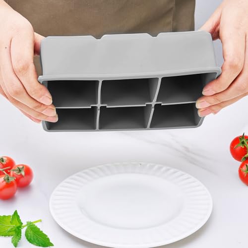 Bandeja de hielo de silicona grande con tapa miniatura 5