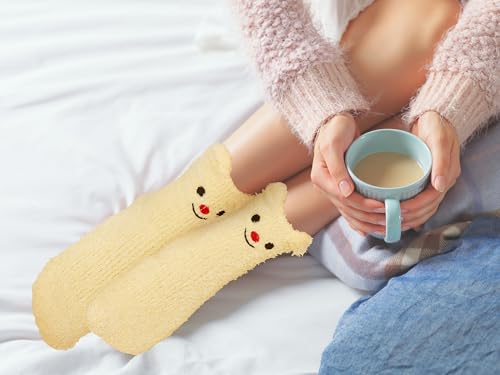 Image of Benefeet Sox Womens Fuzzy Socks Girls Cute Slipper Sock Funny Fluffy Winter Warm Soft Cozy Plush Indoor Sleep Sock