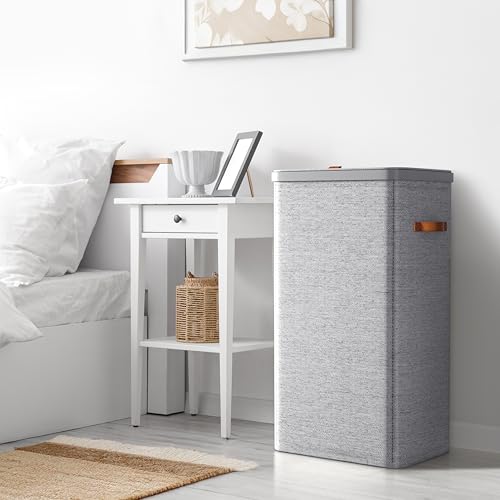 Sorbus Laundry Hamper with Lid - Collapsible Fabric Laundry Basket with Handles and Removable Laundry Bag – 26.5 Gallon (100 L) Dirty Clothes Hamper for Bedroom, bathroom and dorm (Gray) - image 6