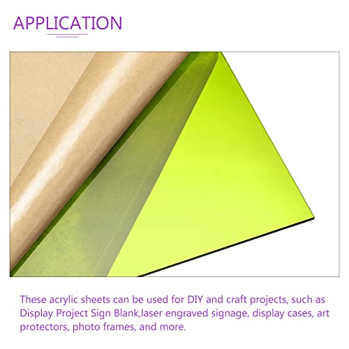 Image of DMiotech 12 inch x 12 inch 3mm Thick Plastic Acrylic Board Acrylic Sheet PMMA Acrylic Board for Craft DIY Display Project Sign Blank Green Clear