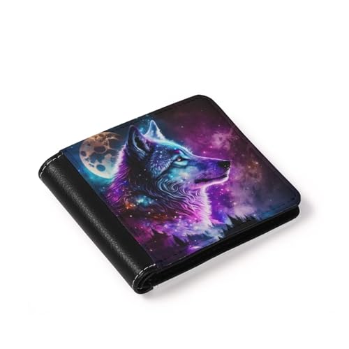 HUIACONG Moon Galaxy Wolf Mens Wallet Slim Smart Thin Clutch Credit Card Holder Cash Coins Storage Pouch Heavy Duty Wallet for Teen Boys Kids Gifts2