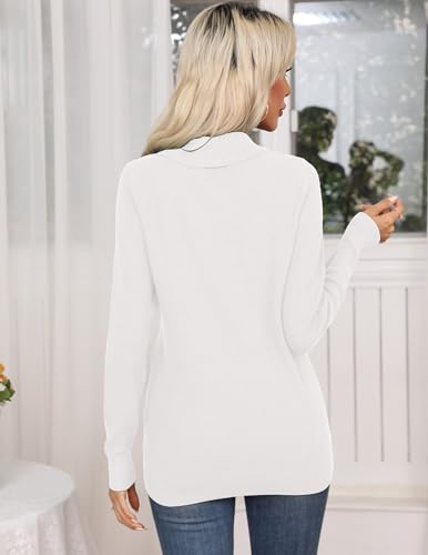 Image of Zeagoo Womens Sweaters Fall Fashion 2025 Long Sleeve Tops V Neck Business Casual Collared Knit Tunic Pullover Outfits