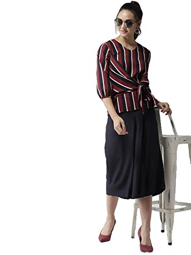 Image of Style Quotient Women Off-White & Black Striped Top