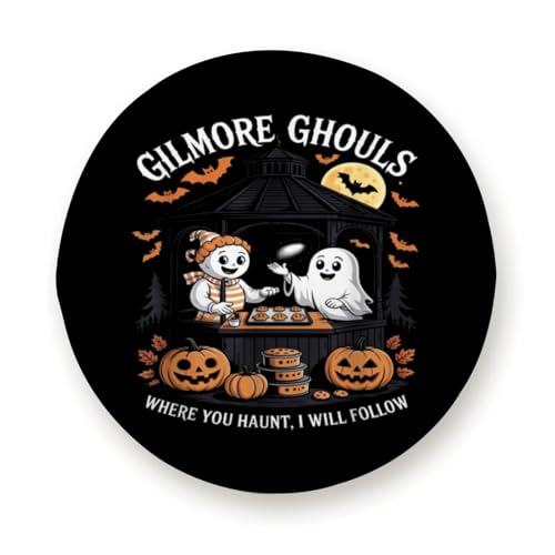 Gilmore Ghouls Where You Haunt, I Will Follow Weatherproof Wheel Cover Universal Decorative Accessories for Camper RV SUV Travel Trailer 15 inch