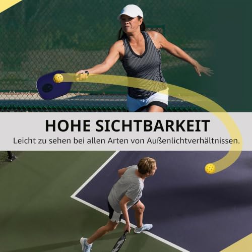 BOOMCLAP Outdoor Pickleball-Bälle, ein Set mit 12 Pickleballs, erfüllt USAPA-Anforderungen, gute Balance, Sprungstabil, zuverlässig, langlebig - Gelb