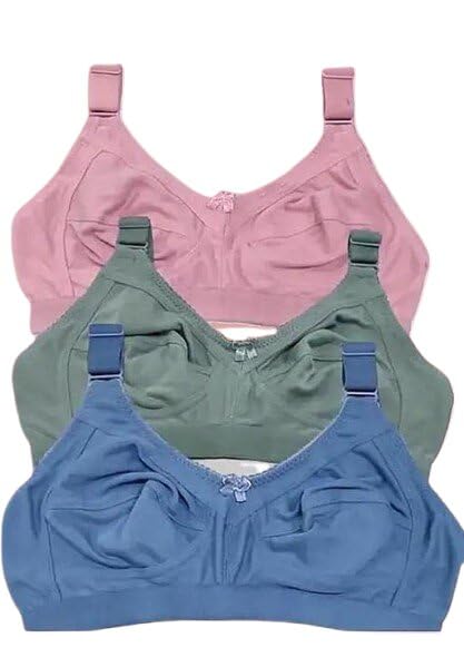 Women Regular Use Full Coverage Bra Pack of 3 Non Wired Supportive Design with Adjustable Comfort Straps-picture-48