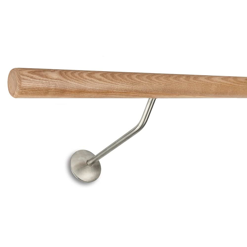 Barra per Balletto in Frassino incl. 2 Supporti in Acciaio Inox con 25 cm di Distanza dalla Parete