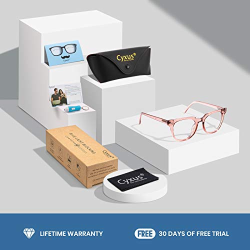 Cyxus Óculos de Luz Azul Óculos Quadrados Lentes Transparentes UV para Computador Óculos Ultraleves