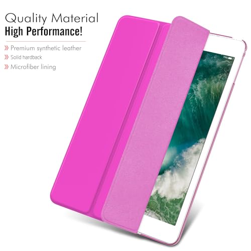 Coque iPad 9.7 avec support ajustable et mise en veille auto rouge