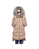 Wunderschöne Winterjacke mit Pelzbesatz für Kapuze aus Silberfuchs.