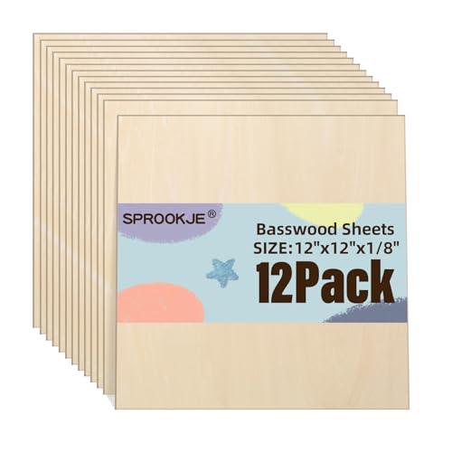 Basswood Sheets 12x12x1/8 12 Pack