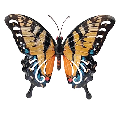 CIM décoration Murale Papillon 3D en métal - Butterfly Swallowtail - 37cm x 25cm - avec Fixation Invisible