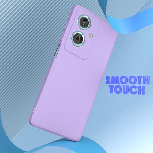 Image of Outlouders Back Cover for Oppo A79 5G | Camera Protection | Durable Soft Matte Silicone Bumper Case (Purple)
