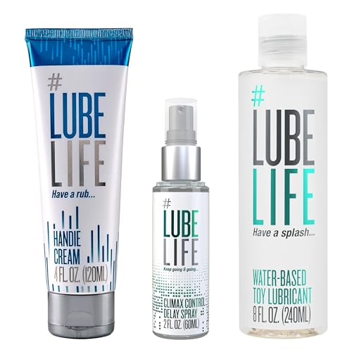 Lube Life Treat Yo' Self Bundle, Made for Long Lasting Play with Handie Cream, Delay Spray and Toy Lube for Men and Couples