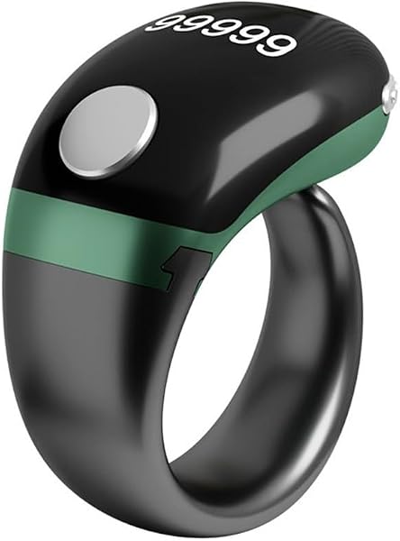 Durashmall Contatore ad anelli, display digitale Tasbih con display LCD, contatore digitale elettronico con conteggio dello schermo LCD e facile monitoraggio (verde) - 1