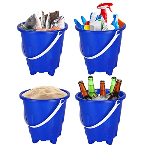 Holady 8 Inch Large Sand Beach Buckets Pail with Beach Shovels,Sand Bucket Water Bucket for Beach Fun Great Summer Party Accessory