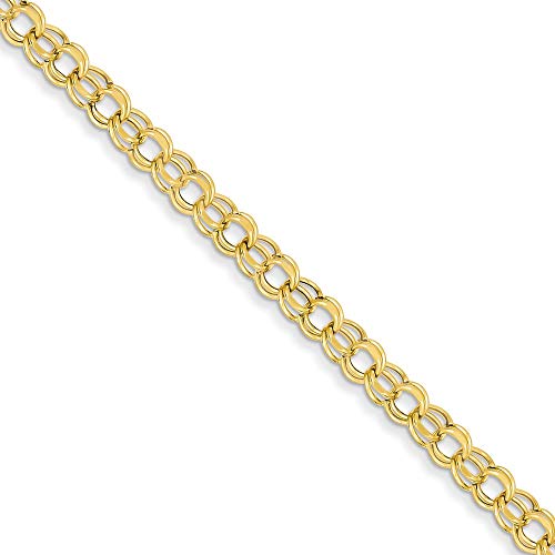 14k Yellow Gold 8 Inch 5.5mm Double Link Charm Bracelet Fine Jewelry For Women Gifts For Her