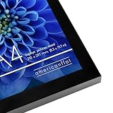 Americanflat A4 Picture Frame in Black - Engineered Wood with Shatter Resistant Glass - Horizontal and Vertical Formats for Wall and Tabletop - 21x29.7 cm - Image 5