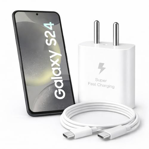 Image of 25W Charger for Samsung Galaxy S24 with Type-C to C Cable | Super Fast Charging PD Adapter for Galaxy S26 /S25 Ultra, S24 FE, M17e /A36 /A16, M15 /M17 /M55 5G, F17 /F70e /Z Fold & S /A /M /F /Z Series Phones