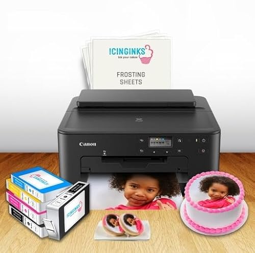 Cake Topper Image Printer Bundle Kit – Includes Printer, Frosting Sheets, Full Set of 5 Ink Cartridges