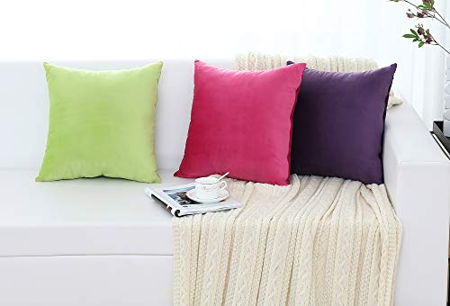 Jeneoo Set Of 2 Comfy Soft Velvet Lumbar Throw Pillow Cases For Sofa Couch, Decorative Solid Rectangle Cushion Covers For Bedroom Car (12 X 20 Inches, Hot Pink) #TOP2