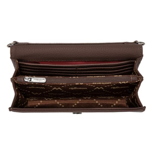 Image of Wrangler Small Crossbody Purse for Women, RFID Wallet with 6 Card Slots | Compact RFID Crossbody Wallet with 3 Compartments, 6 Card Slots, Center Zip Pocket and Removable Adjustable Strap