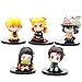 5PCS Demon Slayer Cupcake Topper, Figurines, Figurines Action Lame du Diable Cake Toppers Mini Shadow Tails Porte-clés Personnages Figure pour Enfants Anniversaire Baby Shower Party Décoration