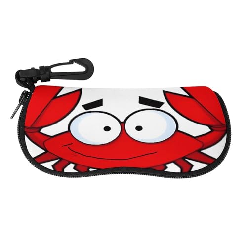 LZQPOEAS Cartoon Crab Eyeglass Case Ultra Light Glasses Case Unisex Protective Sunglasses Case Large Sunglasses Pouch Travel Zipper Eyeglasses Holder Fashion Glasses Storage Bag