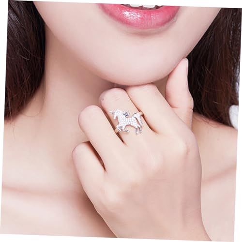 KESYOO 1 Peça Anéis De Prata Esterlina Para Mulheres Anel De Cristal Decoração Pingente De Princesa