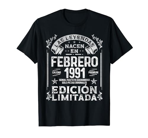 Las Leyendas nacen en Febrero de 1991 - 31 años Cumpleaños Camiseta