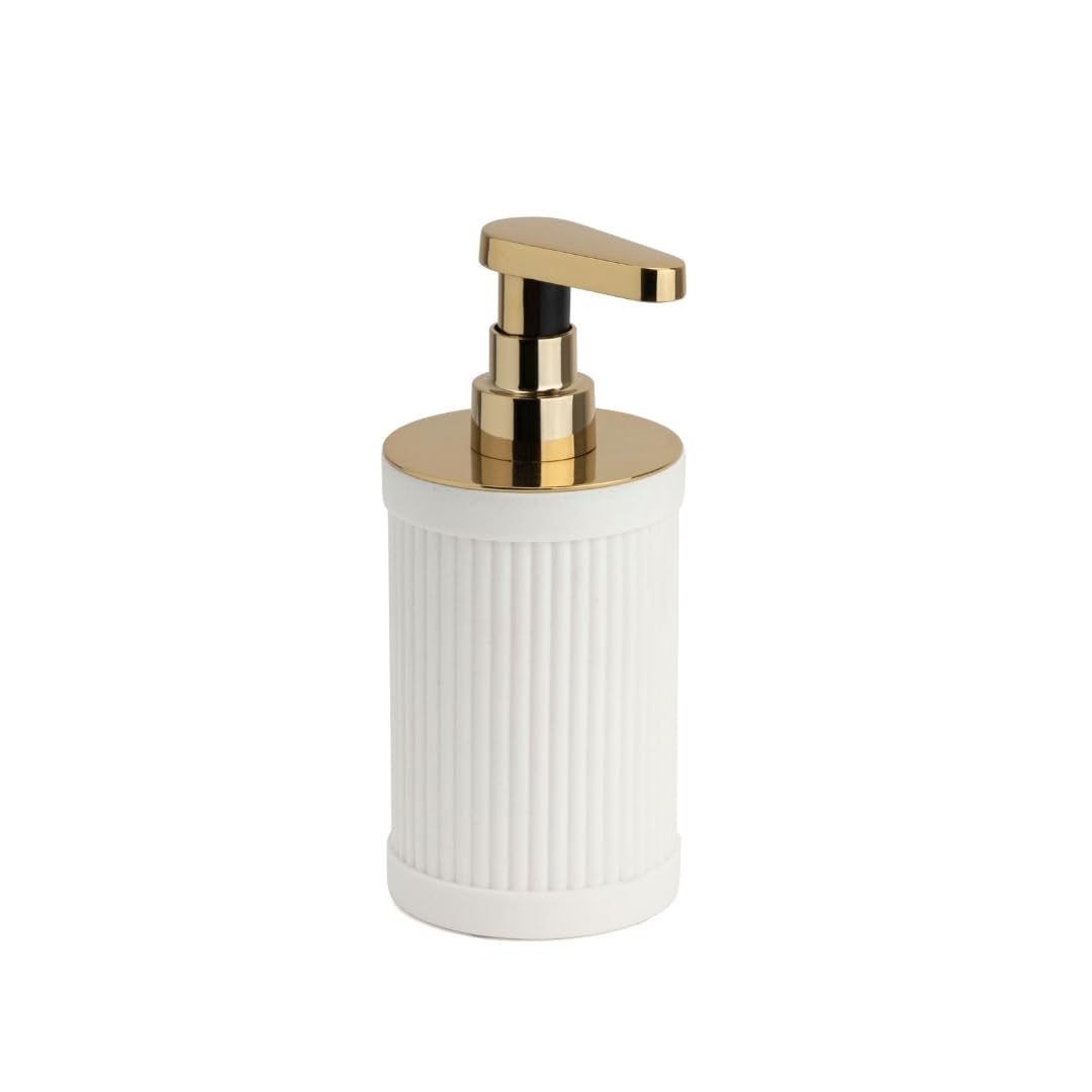 System Reçine Tezgah Üstü Sıvı Sabunluk Beyaz-Gold 187X80X91 Mm