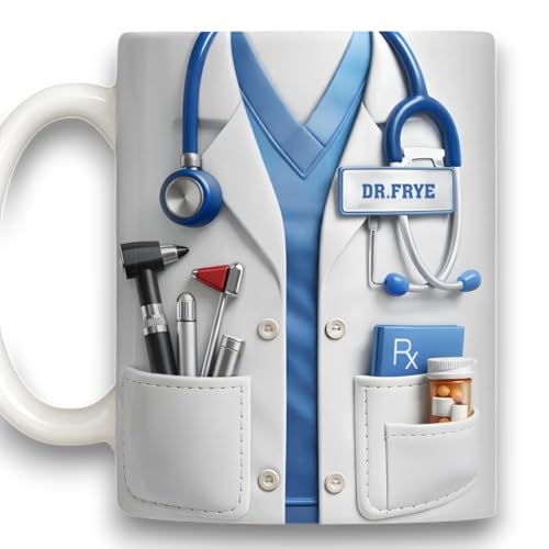 Taza de cerámica personalizada con efecto 3D para doctor miniatura 1