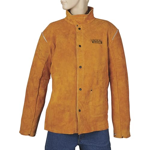 Image of Lincoln Electric KH807XL Brown X-Large Flame-Resistant Heavy Duty Leather Welding Jacket