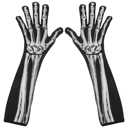 VALICLUD Skeleton Gloves Halloween Skull Gloves for Cosplay